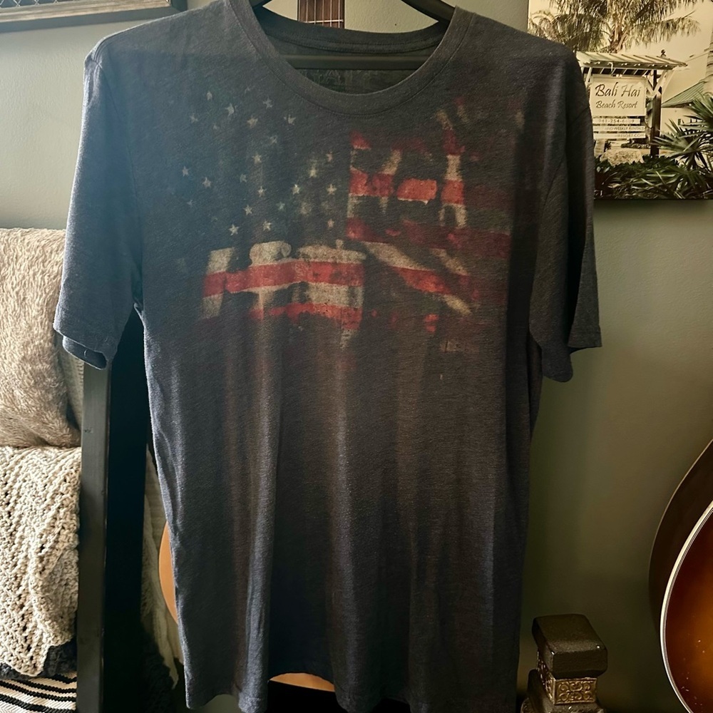 GALT Men's Navy Blue American Flag T-Shirt